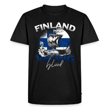 Finland viking country - Men's Premium Organic T-Shirt - black - Front - Nico (187cm)