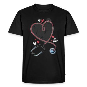 Stethoscope heart - Men's Premium Organic T-Shirt - black - Front - Nico (187cm)