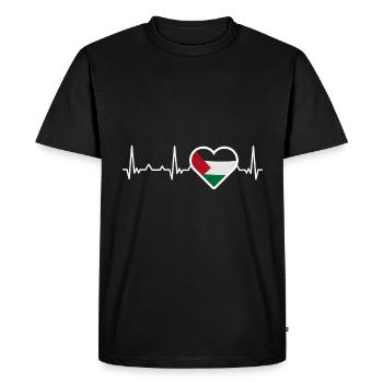 Palestine heart love - T-shirt Premium bio Homme - noir - Devant - Nico (187cm)