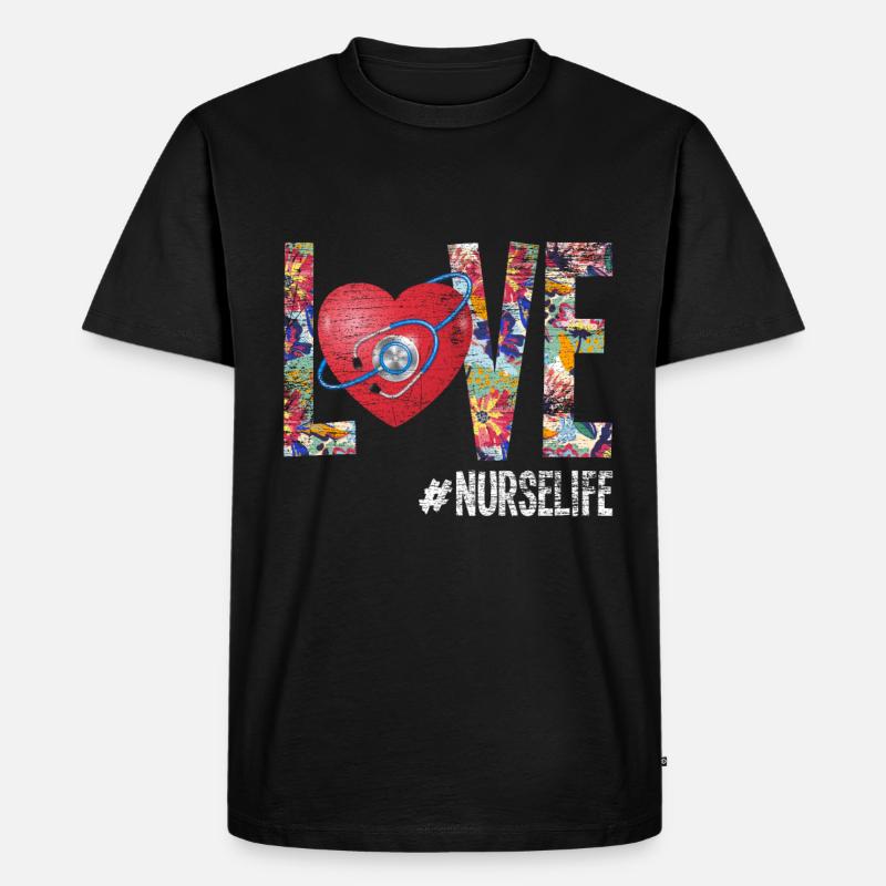 Krankenschwester - Männer Premium Bio T-Shirt - Schwarz