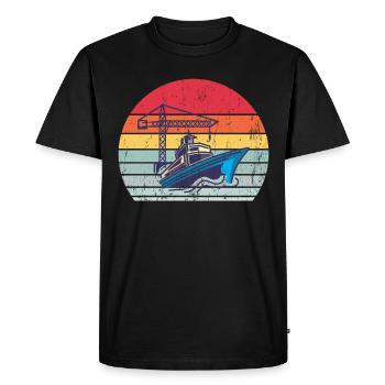 Ship in the sea - Men's Premium Organic T-Shirt - black - Front - Nico (187cm)