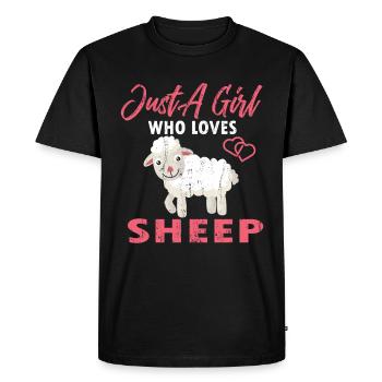 just a girl who loves sheep - Men's Premium Organic T-Shirt - black - Front - Nico (187cm)