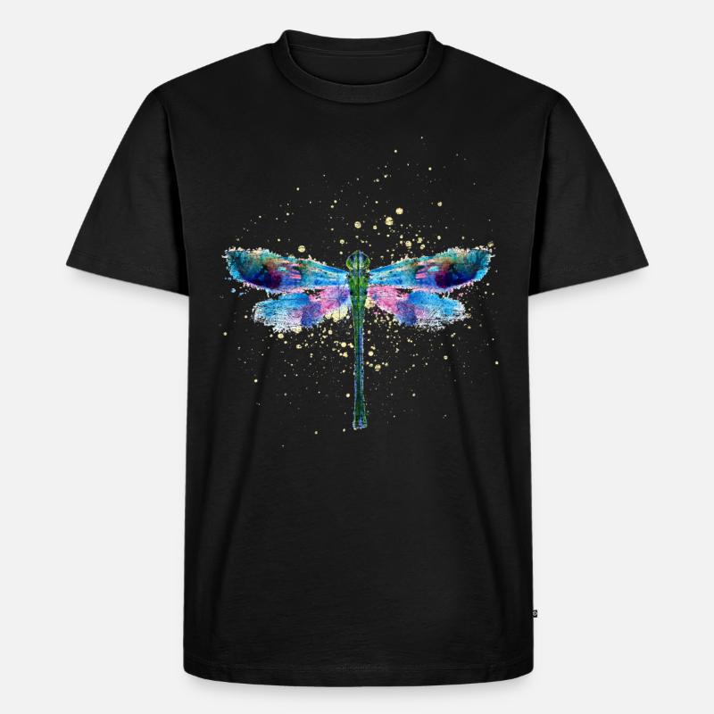 Libelle - Männer Premium Bio T-Shirt - Schwarz