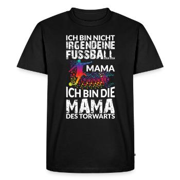 ICH BIN DIE MAMA DES TORWARTS - Männer Premium Bio T-Shirt - Schwarz - Vorne - Nico (187cm)