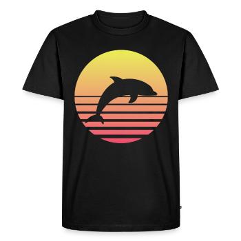 Delfine - Männer Premium Bio T-Shirt - Schwarz - Vorne - Nico (187cm)