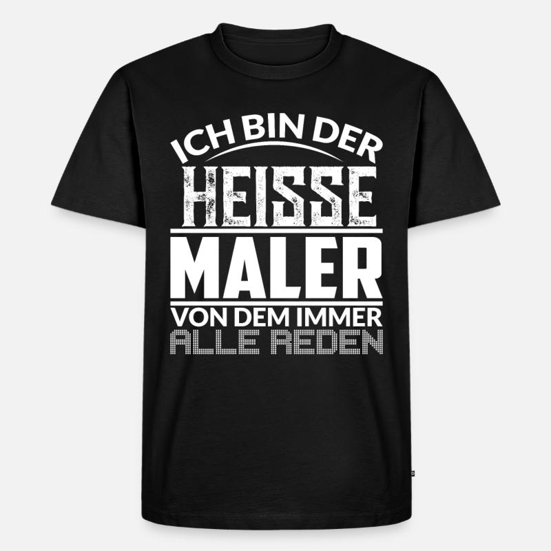 BIN DER MALER - Männer Premium Bio T-Shirt - Schwarz