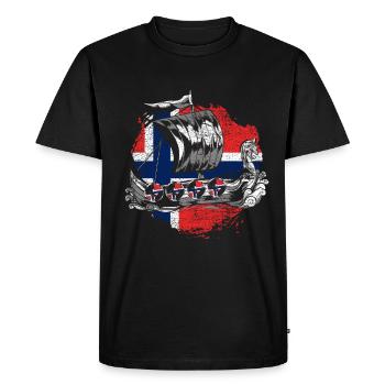 Drapeau Oslo Norvège - T-shirt Premium bio Homme - noir - Devant - Nico (187cm)