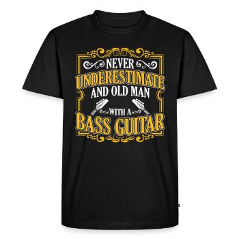 Guitare basse vieil homme - T-shirt Premium bio Homme - noir - Devant - Nico (187cm)