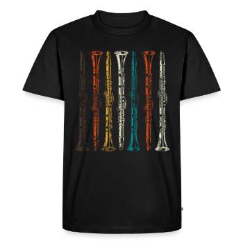 Musique de musicien clarinette - T-shirt Premium bio Homme - noir - Devant - Nico (187cm)