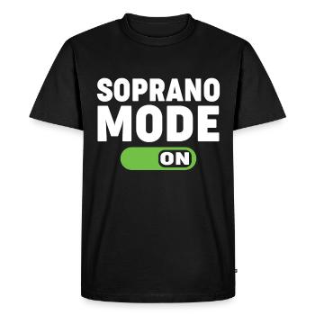 mode soprano activé - T-shirt Premium bio Homme - noir - Devant - Nico (187cm)