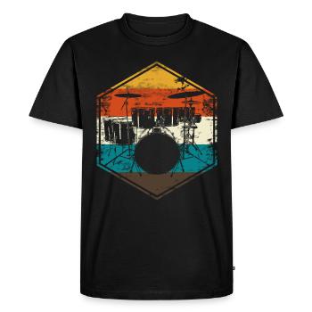 Retro drums - Men's Premium Organic T-Shirt - black - Front - Nico (187cm)