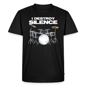 Baguettes de batterie - T-shirt Premium bio Homme - noir - Devant - Nico (187cm)