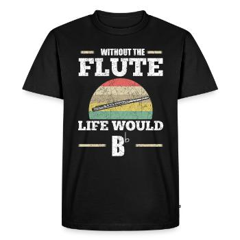 flute - Men's Premium Organic T-Shirt - black - Front - Nico (187cm)