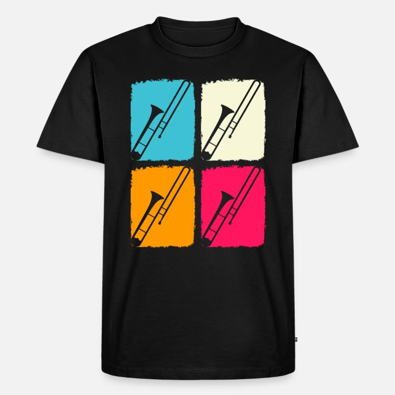 Posaune - Männer Premium Bio T-Shirt - Schwarz