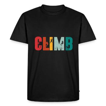 Climb - Men's Premium Organic T-Shirt - black - Front - Nico (187cm)