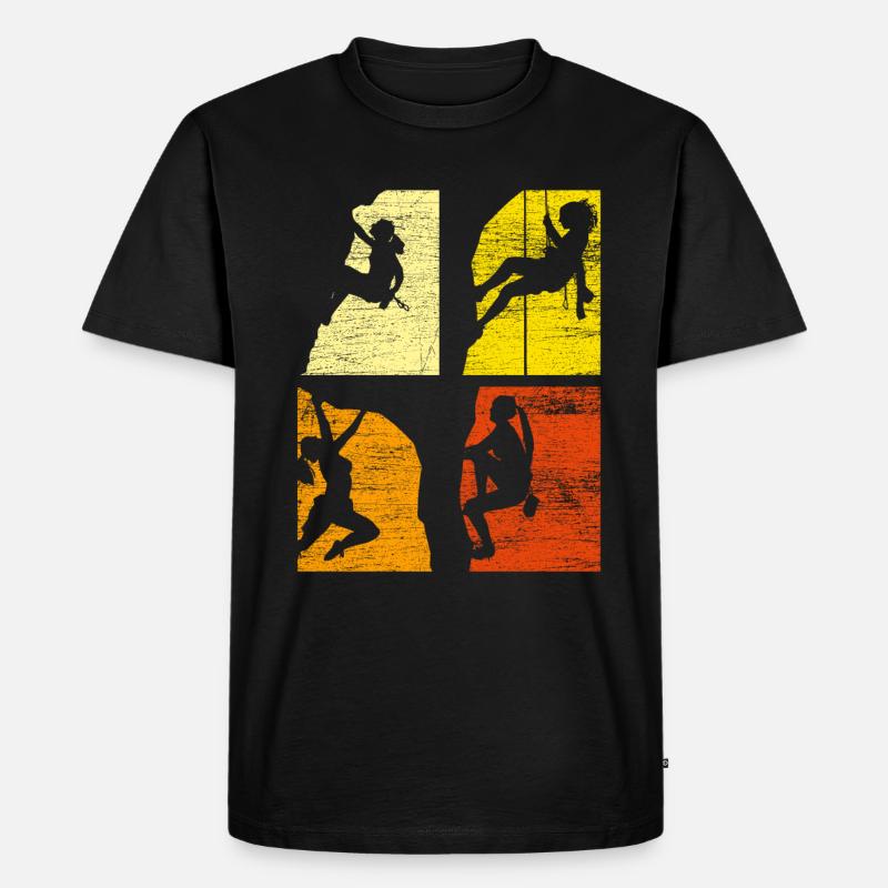 Klettern Mädchen Bergsteiger - Männer Premium Bio T-Shirt - Schwarz