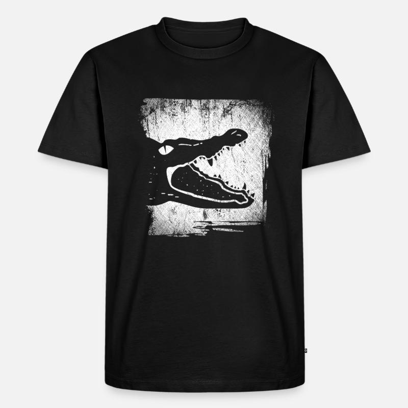 Krokodil Reptil - Männer Premium Bio T-Shirt - Schwarz