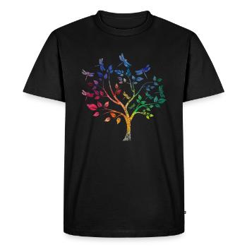 Arbre d'idée cadeau libellule - T-shirt Premium bio Homme - noir - Devant - Nico (187cm)