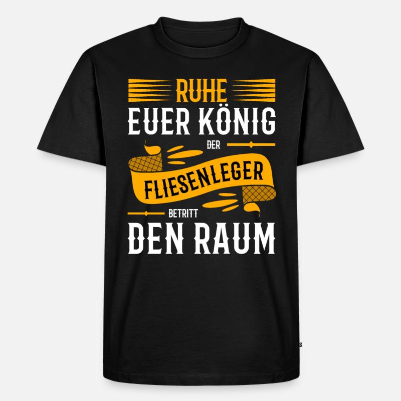 Fliesenleger Sprüche - Männer Premium Bio T-Shirt - Schwarz