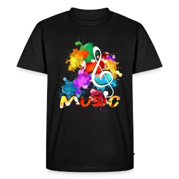 Clef musician composer - Men's Premium Organic T-Shirt - black - Front - Nico (187cm)