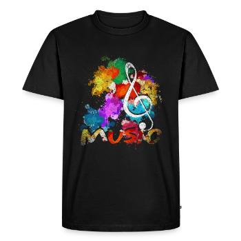 Clef musician music classical music - Men's Premium Organic T-Shirt - black - Front - Nico (187cm)