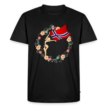 Norway Vikings Norwegians - Men's Premium Organic T-Shirt - black - Front - Nico (187cm)