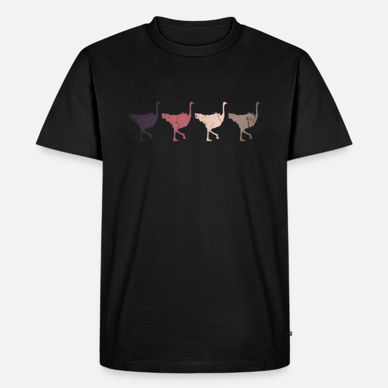 Strauß Tierpark - Männer Premium Bio T-Shirt - Schwarz