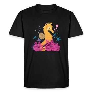 Seahorse seahorse - Men's Premium Organic T-Shirt - black - Front - Nico (187cm)