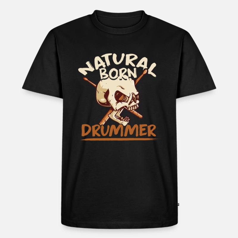 Schlagzeug Drummer - Männer Premium Bio T-Shirt - Schwarz