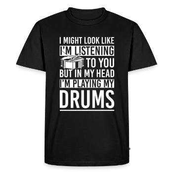 Tambours à percussion - T-shirt Premium bio Homme - noir - Devant - Nico (187cm)