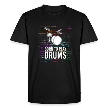Baguettes de batterie - T-shirt Premium bio Homme - noir - Devant - Nico (187cm)
