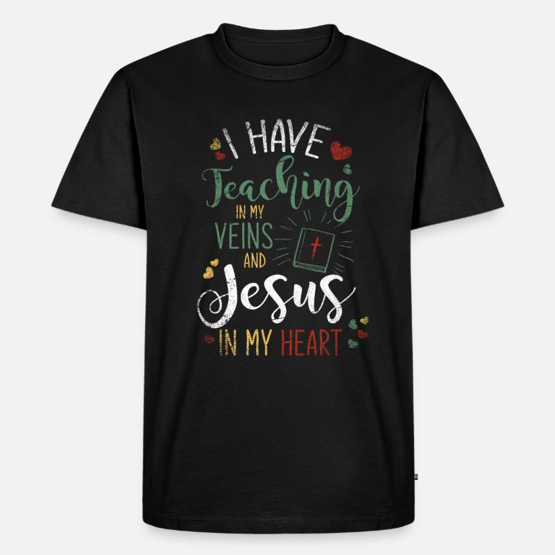 Jesus Gläubig - Männer Premium Bio T-Shirt - Schwarz