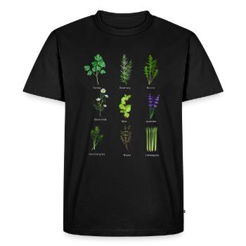 Jardin de parterre de fleurs - T-shirt Premium bio Homme - noir - Devant - Nico (187cm)