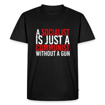 Anti-socialism socialist - Men's Premium Organic T-Shirt - black - Front - Nico (187cm)