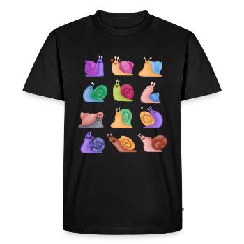 Limace de logement d'escargot - T-shirt Premium bio Homme - noir - Devant - Nico (187cm)