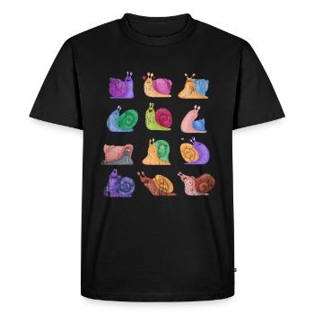 Cadeau d'escargot - T-shirt Premium bio Homme - noir - Devant - Nico (187cm)