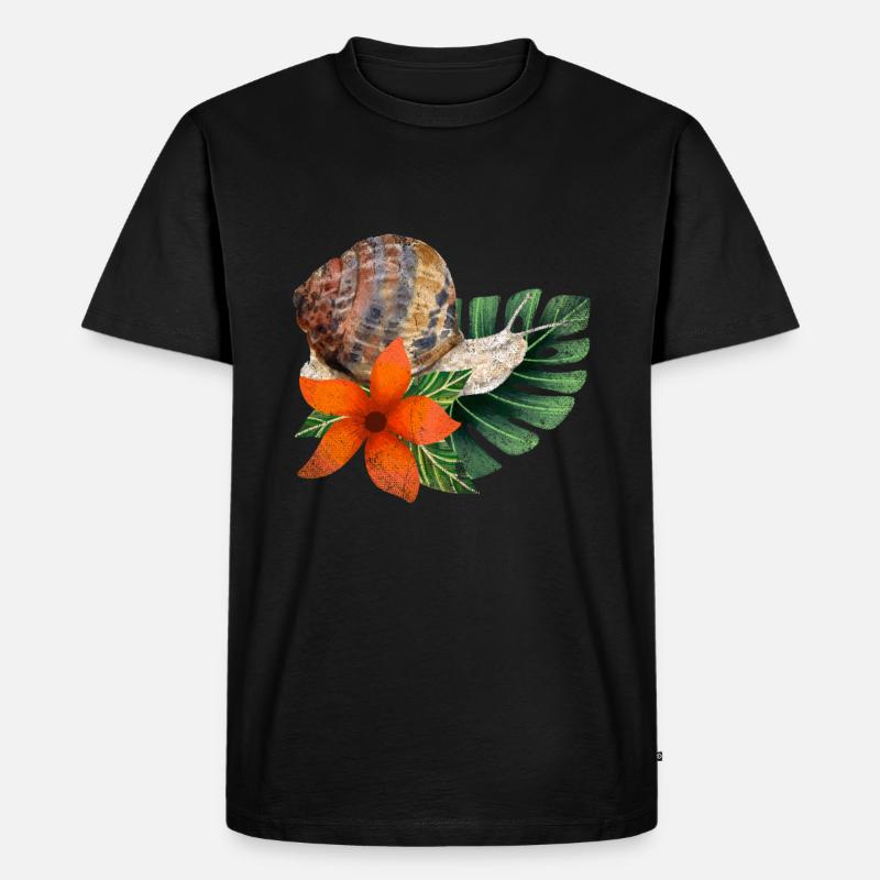 Schnecke - Männer Premium Bio T-Shirt - Schwarz
