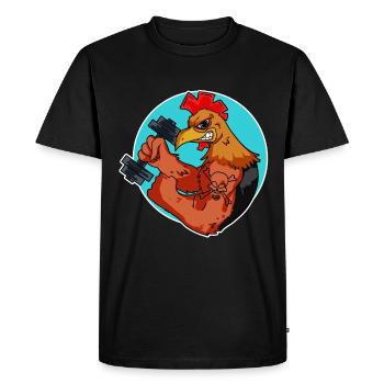 Poulet robinet fitness cadeau d’haltère - T-shirt Premium bio Homme - noir - Devant - Nico (187cm)