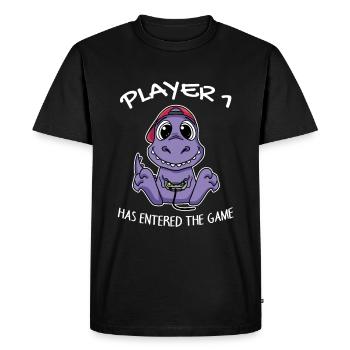 First Baby Player 1 has the game Entering Baby - Men's Premium Organic T-Shirt - black - Front - Nico (187cm)