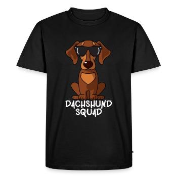Dog Mom Dog Dad Love-r Funny Dachshund Squad - Men's Premium Organic T-Shirt - black - Front - Nico (187cm)
