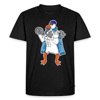Mouette mouette marin capitaine fitness haltère - T-shirt Premium bio Homme - noir - Devant - Nico (187cm)
