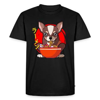 Chihuahua Ramen japonais pour chien Ramen - T-shirt Premium bio Homme - noir - Devant - Nico (187cm)