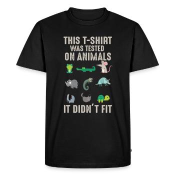 testé sur des animaux testés sur des animaux il ne rentre pas - T-shirt Premium bio Homme - noir - Devant - Nico (187cm)
