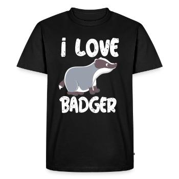 i love badger i love badger badger badger forest - Men's Premium Organic T-Shirt - black - Front - Nico (187cm)