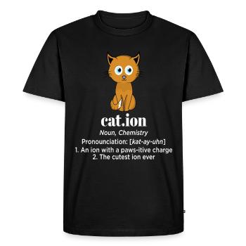 cation cat ion cat ion chimie charge positive coupe - T-shirt Premium bio Homme - noir - Devant - Nico (187cm)
