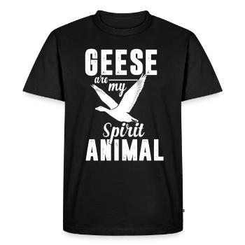 spirit animal i love geese goose flying bird - Men's Premium Organic T-Shirt - black - Front - Nico (187cm)