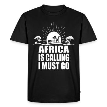 africa is calling africa is calling me i have to vacation - Men's Premium Organic T-Shirt - black - Front - Nico (187cm)