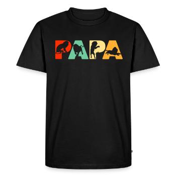 Chemise rétro de papa de Lion, cadeau drôle de père de Lion de Papa - T-shirt Premium bio Homme - noir - Devant - Nico (187cm)