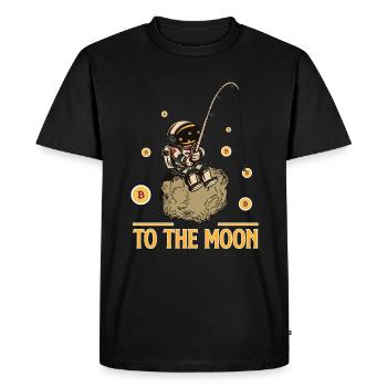 Bitcoin To The Moon - Blockchain de crypto-monnaie - T-shirt Premium bio Homme - noir - Devant - Nico (187cm)