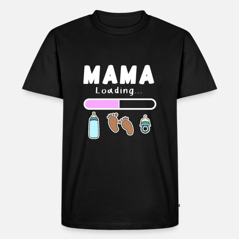 werdende Mutter - Mama wird geladen - Männer Premium Bio T-Shirt - Schwarz